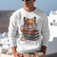 Cute Nerdy Fox Read Books Be Kind Stay Weird Book Club Premium Tri-Blend Unisex Sweatshirt