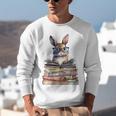 Cute Reading Bunny With Glasses Books Bookworm Reader Book Premium Tri-Blend Unisex Sweatshirt