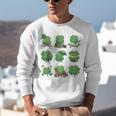 Cute Shamrock Reading St Patricks Day Teacher Book Lovers Unisex Sweatshirt