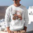 Fox And Book Lover Graphic For Women And Spring Pink Flower Unisex Sweatshirt
