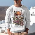 Fox Read Books Be Kind Stay Weird Reader Cute Nerd Bookworm Unisex Sweatshirt