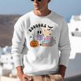 Ghost Reading Halloween Women Teacher Book Lover Unisex Sweatshirt