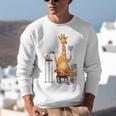 Giraffe Reading Tea Books Coffee Book Lover Graphic Unisex Sweatshirt Giraffe Reading Tea Books Coffee Book Lover Graphic Unisex Sweatshirt