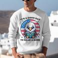 A Good Day To Read a Book Reading Eagle With American Flag Unisex Sweatshirt