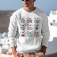 Halloween Ghosts Reading Books Pattern Spooky Kawaii Anime Unisex Sweatshirt