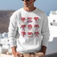 Heart Holding Reading Books Valentine Teacher Book Lover Unisex Sweatshirt