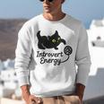 Introvert Energy Cat Love Cat Meme Unisex Sweatshirt