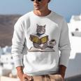 Life Is Better With Cats Coffee Books Cat Reading Book Unisex Sweatshirt Life Is Better With Cats Coffee Books Cat Reading Book Unisex Sweatshirt