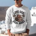 Love God Drink Coffee Read Books – Vintage Spiritual Reading Unisex Sweatshirt