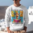 Love Reading And Giraffes Cute Giraffe Reading Book Lovers Unisex Sweatshirt Love Reading And Giraffes Cute Giraffe Reading Book Lovers Unisex Sweatshirt