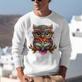 Owl With Glasses And Book Reading Unisex Sweatshirt Owl With Glasses And Book Reading Unisex Sweatshirt