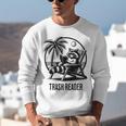 Raccoon Reading Books Summer Humor Trash Reader Unisex Sweatshirt