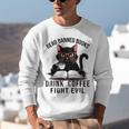 Read Banned Books Drink Coffee Fight Evil Retro Cat Unisex Sweatshirt Read Banned Books Drink Coffee Fight Evil Retro Cat Unisex Sweatshirt