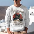 i Read Books And i Know Things Cat Reading Coffee Unisex Sweatshirt