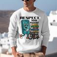 Respect Elders Cellphone Pushing Books In a Wheelchair Unisex Sweatshirt Respect Elders Cellphone Pushing Books In a Wheelchair Unisex Sweatshirt