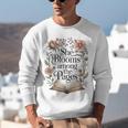 She Blooms Among The Pages Women Mom Wife Floral Book Lover Unisex Sweatshirt