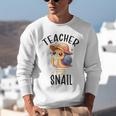 Teacher Snail With Glasses On Books Cute Pre-K Kindergarten Unisex Sweatshirt Teacher Snail With Glasses On Books Cute Pre-K Kindergarten Unisex Sweatshirt