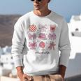Valentine Teacher Cute Bows Apple Globe Pencil Books Art Unisex Sweatshirt
