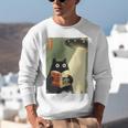 Vintage Japanese Cat Book Lovers UFO Alien Abduction Cat Dad Unisex Sweatshirt Vintage Japanese Cat Book Lovers UFO Alien Abduction Cat Dad Unisex Sweatshirt