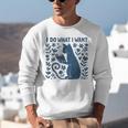 I Do What I Want Cat Reading Book Boho Flowers Vintage Unisex Sweatshirt