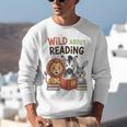Wild About Reading Zoo Animals For Bookworm Book Reader Unisex Sweatshirt