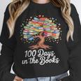 100th Day Of School Books Tree Reading Unisex Sweatshirt