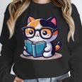 Adorable Book Lover Calico Cat With Reading Glasses Cute For Men Women Kids Unisex Sweatshirt Adorable Book Lover Calico Cat With Reading Glasses Cute For Men Women Kids Unisex Sweatshirt