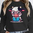 Adorable Book Lover Cow With Reading Glasses Cute Unisex Sweatshirt Adorable Book Lover Cow With Reading Glasses Cute Unisex Sweatshirt