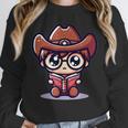 Adorable Book Lover Cowboy With Reading Glasses Cute Unisex Sweatshirt