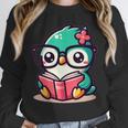 Adorable Book Lover Humming Bird With Reading Glasses Cute Unisex Sweatshirt