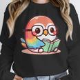 Adorable Book Lover Parrot With Reading Glasses Cute Unisex Sweatshirt