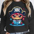 Adorable Book Lover Pirate With Reading Glasses Cute Unisex Sweatshirt