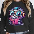 Adorable Book Lover Robot With Reading Glasses Cute Unisex Sweatshirt