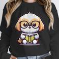 Adorable Book Lover Shih Tzu With Reading Glasses Cute Unisex Sweatshirt