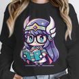 Adorable Book Lover Valkyrie With Reading Glasses Cute Unisex Sweatshirt Adorable Book Lover Valkyrie With Reading Glasses Cute Unisex Sweatshirt