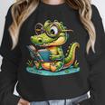 Alligator Reading a Book Animal Unisex Sweatshirt