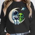 Astronaut Reading Book To Alien Shirt Moon Space Lover Kids Unisex Sweatshirt