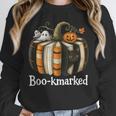 Boo-Kmarked Fall Pumpkin Books Halloween Teacher Teaching Unisex Sweatshirt