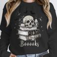 Boo Skeleton Skull Books Halloween Women School Teacher Kid Unisex Sweatshirt