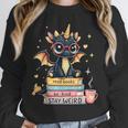 Book Lover Chibi Dragon With Big Red Glasses Bookworm Unisex Sweatshirt