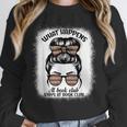Book Lover What Happens At Book Club Stays Messy Bun Girls Unisex Sweatshirt
