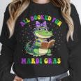 All Booked For Mardi Gras Crocodile Reading Book Teacher Unisex Sweatshirt