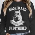 Booked And Unbothered Cat Reading Book Lovers Unisex Sweatshirt