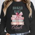 Bookish Babes Club Cute Pink Book Stack With Bow Unisex Sweatshirt