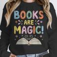 Books Are Magic Whimsical Retro Bookworm Unisex Sweatshirt