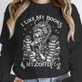 I Like My Books Spicy And My Coffee ICY Skeleton Meme Unisex Sweatshirt
