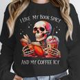 I Like My Books Spicy And My Coffee Icy Skeleton Unisex Sweatshirt