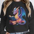 Bookworm Book Lover Women Girls Dragon Reading Unisex Sweatshirt