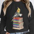 Bookworm Cockatiel Bird Reading Books Drinking Coffee Lover Unisex Sweatshirt