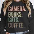 Camera Books Cats And Coffee Lover Photography Men Women Unisex Sweatshirt Camera Books Cats And Coffee Lover Photography Men Women Unisex Sweatshirt
